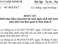 Báo Cáo Tình hình thực hiện công khai dự toán ngân sách nhà nước quý II năm 2023 của Ban quản lý Khu kinh tế