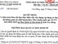 Quyết định kiện toàn ban chỉ đạo thực hiện việc xây dựng, áp dụng và duy trì hệ thống quản lý chất lượng theo Tiêu chuẩn quốc gia TCVN