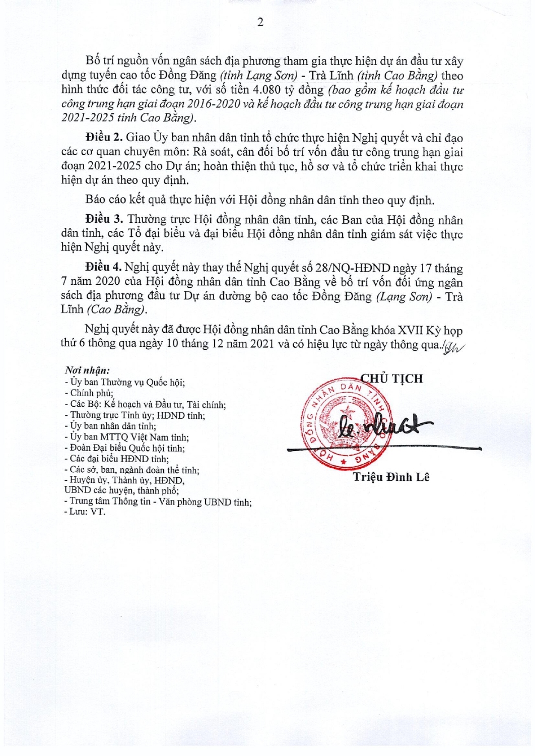 89 nq hdnd nghi quyet ve bo tri von doi ung xay dung tuyen cao toc dong dang tra linh page 0002